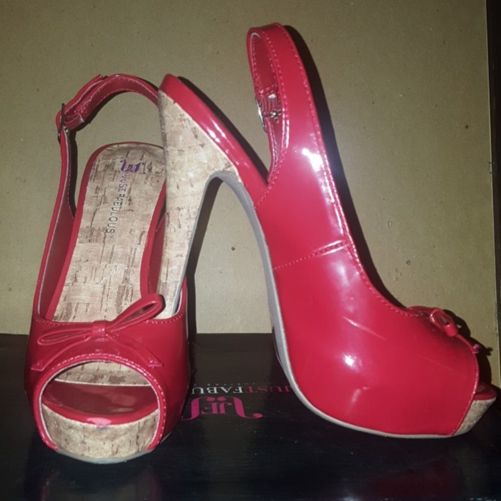 Just Fab-Red Heels-Size 6 1/2-5 inch heels